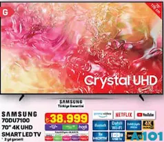 SAMSUNG 70DU7100 70 İNÇ 4K UHD SMART LED TV/AKILLI TELEVİZYON